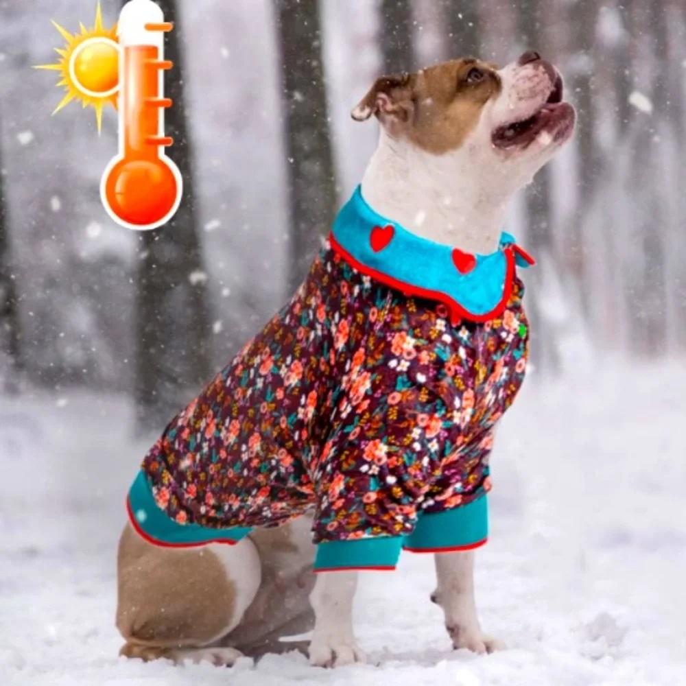 LOVINPET Soft Cozy Flannel Dog Apparel In Menagerie Birch Eggplant Size Large - Picture 5 of 10